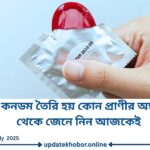 "কনডম তৈরির উপাদান হিসেবে কোন প্রাণীর অঙ্গ ব্যবহৃত হতো?"